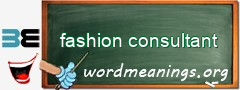 WordMeaning blackboard for fashion consultant